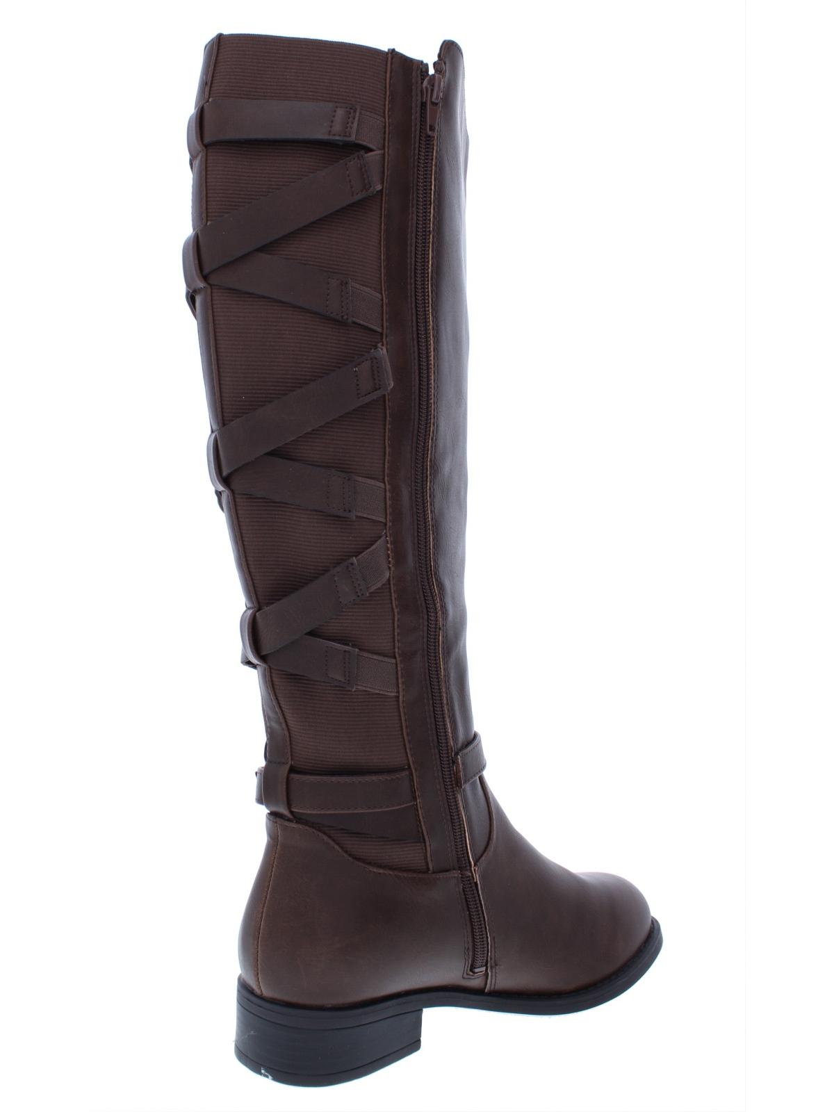 Thalia Sodi Women's Veronika Faux Leather Riding Boots Brown Size 5.5 M