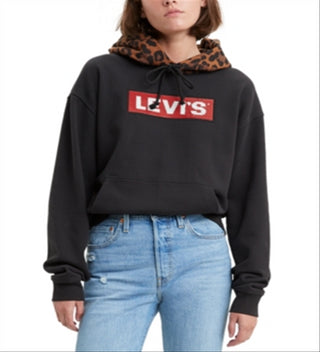 Levi's Women's Limited Unbasic Cotton Graphic Sport Hoodie Black Size X-Large