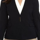 Calvin Klein Women's Collarless Single Snap Blazer Navy Size 16