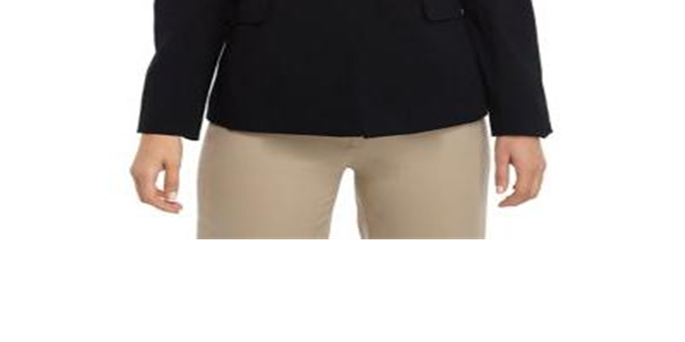 Calvin Klein Women's Collarless Single Snap Blazer Navy Size 16