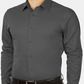 CALVIN KLEIN Mens Gray Collared Slim Fit Cotton Dress Shirt 2XL