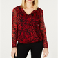 I.n.c. Petite Printed Surplice Top Red Size 44