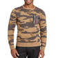Inc Mens Brown Camouflage Crew Neck Classic Fit Cotton Sweater 3XL