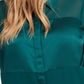 Alfani Plus Size Satin Mixed-Media Top True Emerald Green Size 1X