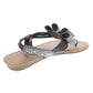 Material Girl Women's Shayleen Open Toe Casual T-Strap Sandals -Silver- Size 7.5 M