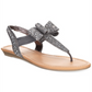 Material Girl Women's Shayleen Open Toe Casual T-Strap Sandals -Silver- Size 7.5 M