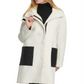 DKNY Women's Block Zip up Coat White Size Large