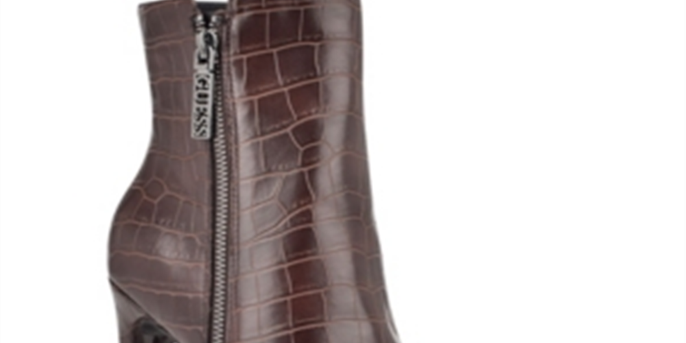 GUESS Womens Dejah 2 Faux Leather Platform Ankle Boots Brown 10 M