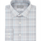 Michael Kors Men's Classic Regular Fit Non Iron Airsoft Performance Stretch Plaid Dress Shirt Grey Size XL