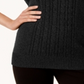 Karen Scott Women's Button-Trim Mock-Neck Sweater Marl Black Size XL