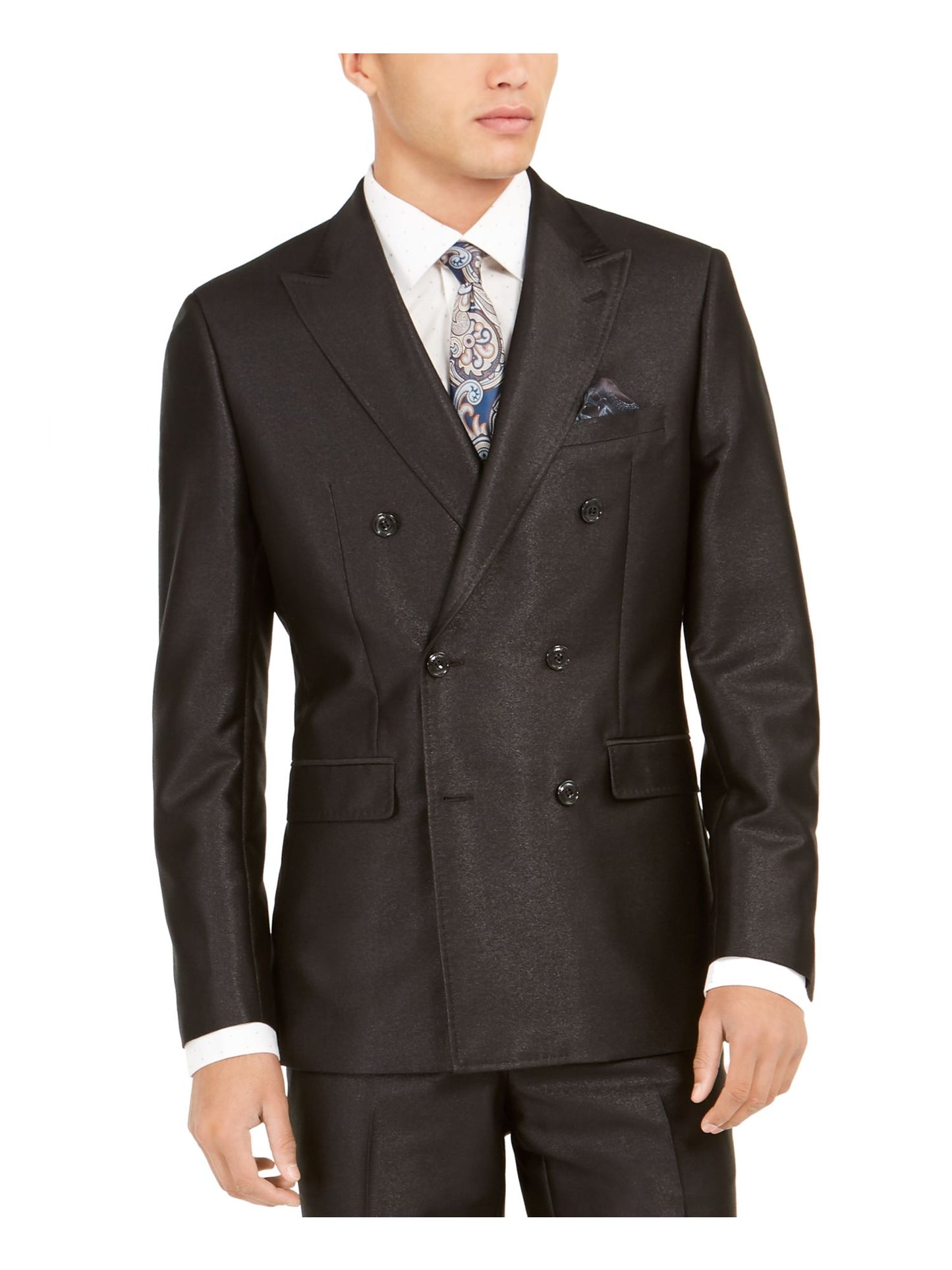 Tallia Men's  Single Breasted Jacket Black Size 40S