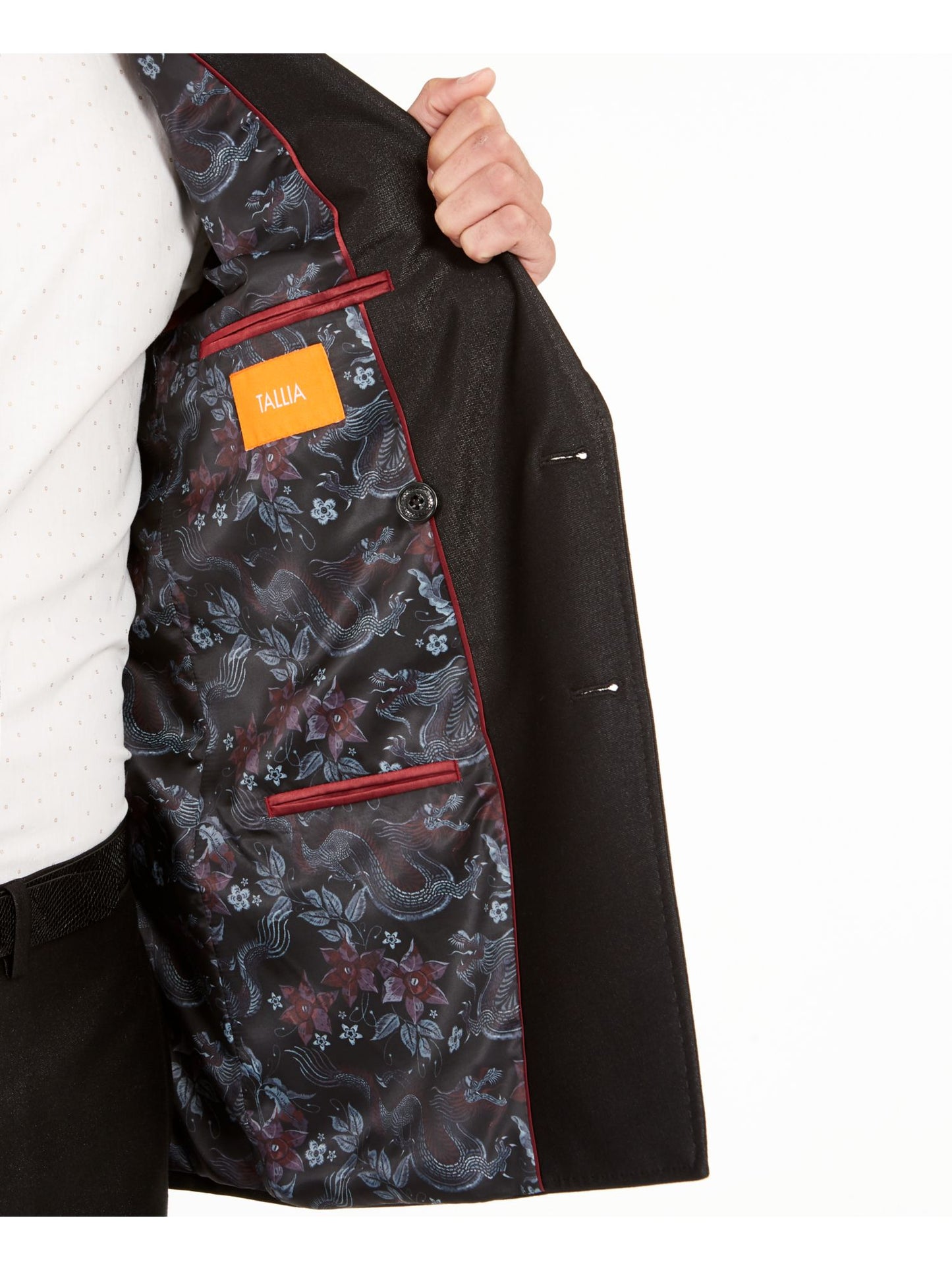 Tallia Men's  Single Breasted Jacket Black Size 40S
