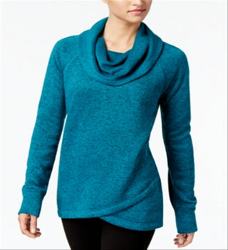 Ideology Women's Cowl-Neck Pullover Choose Teal  Size XS