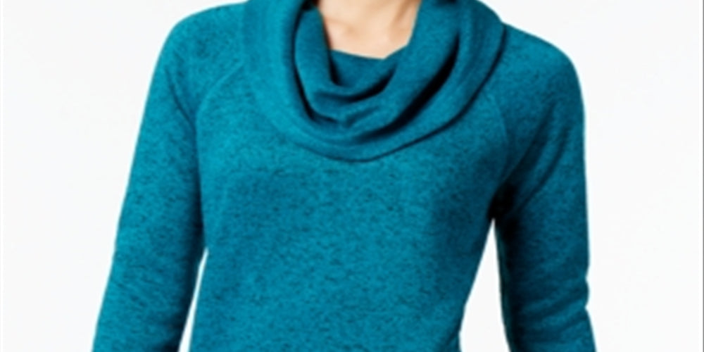 Ideology Women's Cowl-Neck Pullover Choose Teal  Size XS