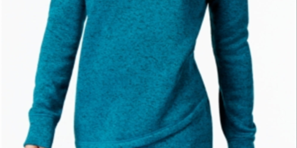 Ideology Women's Cowl-Neck Pullover Choose Teal  Size XS