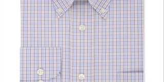 Eagle Mens Dress Shirt Classic Slim Fit Plaid Purple Size 18 1/2