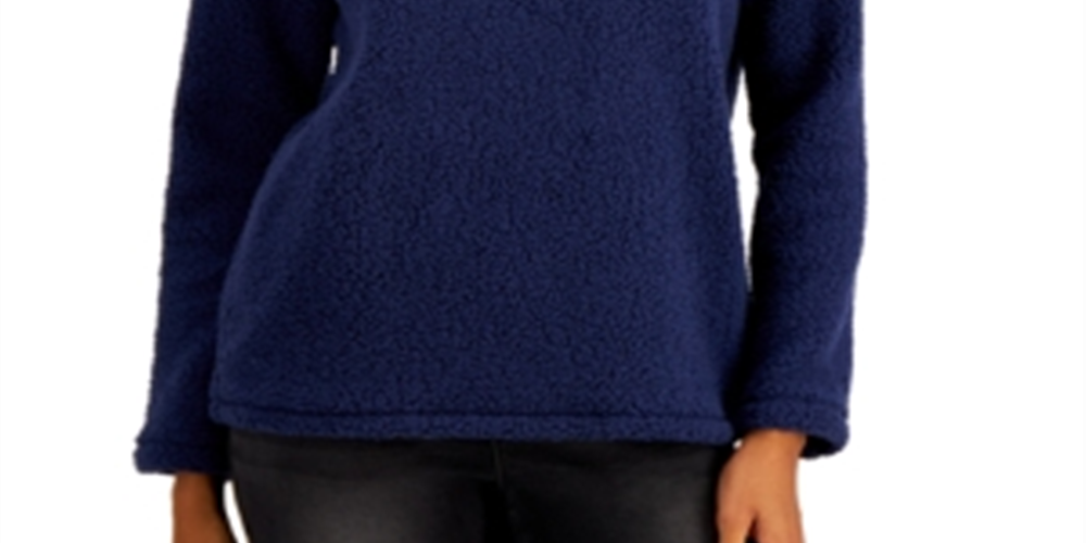 Style & Co Women's  Cowlneck Pullover Sweater Regal Blue Size S