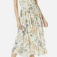 FREE PEOPLE Womens Ivory Floral Sleeveless V Neck MIDI Sheath Dress Size S
