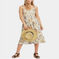 FREE PEOPLE Womens Ivory Floral Sleeveless V Neck MIDI Sheath Dress Size S