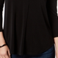 Charter Club Women's 3/4 Sleeve Top Black Size X-Small