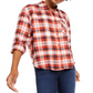 Ultra Flirt Juniors' Plaid Flannel Shirt Red Ochre Size S