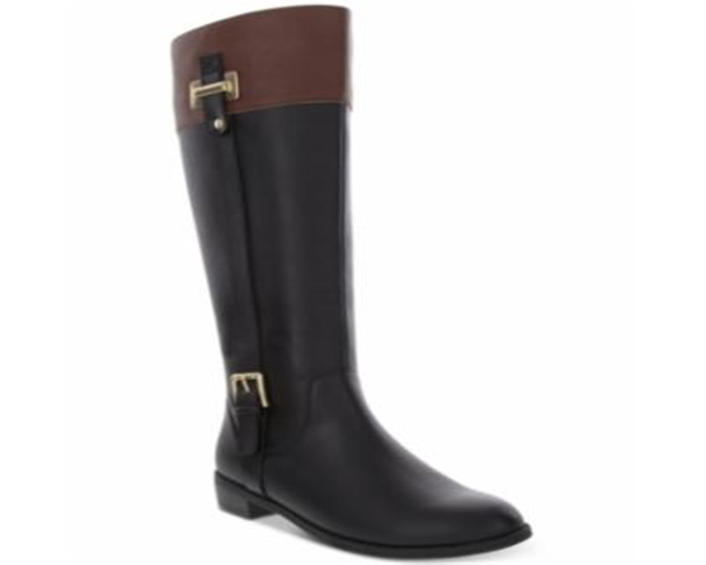 Karen Scott Women's Deliee2 Wide Calf Riding Boots Black Size 8.5M
