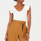 Lucy Paris Women's Ribbed Ruffled Crop Top White Size X-Large