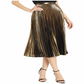 Ralph Lauren Women's Metallic Pleated MIDI Skirt Yellow Size 4