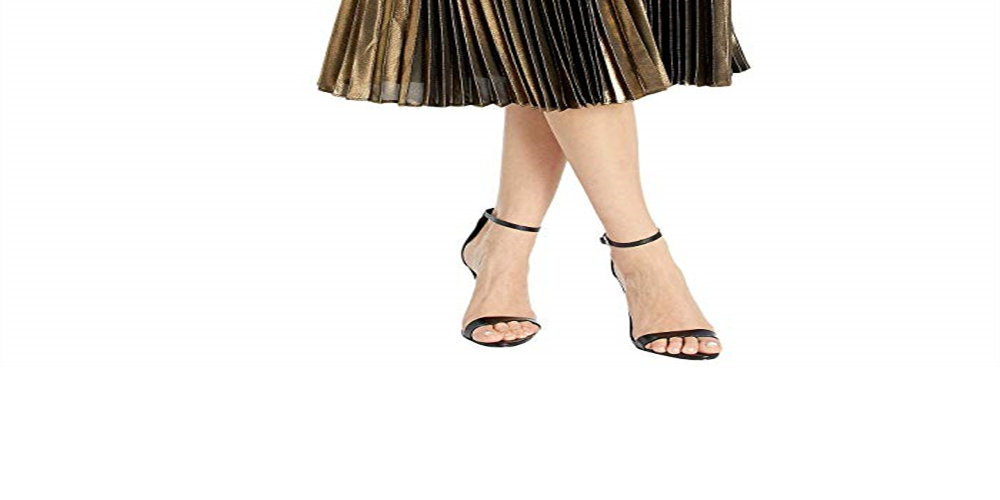 Ralph Lauren Women's Metallic Pleated MIDI Skirt Yellow Size 4