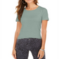 Style & Co Scoop-Neck T-Shirt  Green Size M