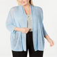 Alfani Women's Plus Layering Open Front Kimono Blue Size 3X