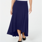 JM Collection Women's High-Low a-Line Skirt  Intrepid Blue Size 2XL