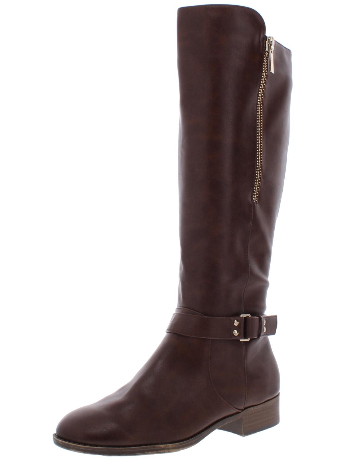 Material Girl Womens Winnnie Faux Leather Tall Riding Boots Brown Size 11 M