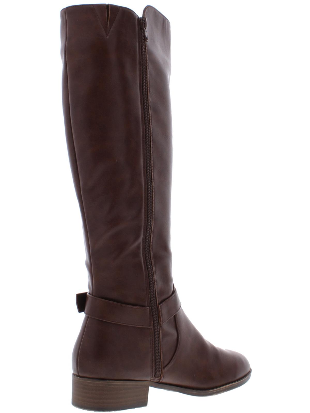 Material Girl Womens Winnnie Faux Leather Tall Riding Boots Brown Size 11 M