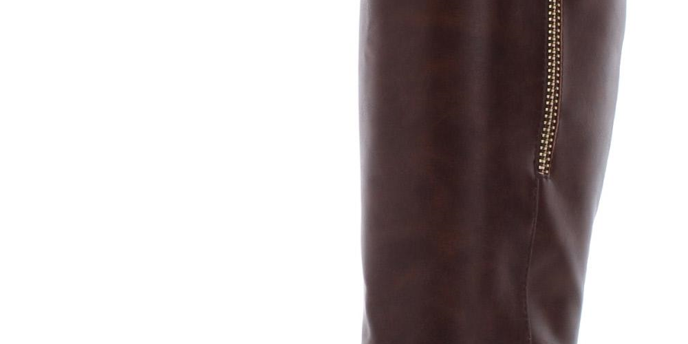 Material Girl Womens Winnnie Faux Leather Tall Riding Boots Brown Size 11 M