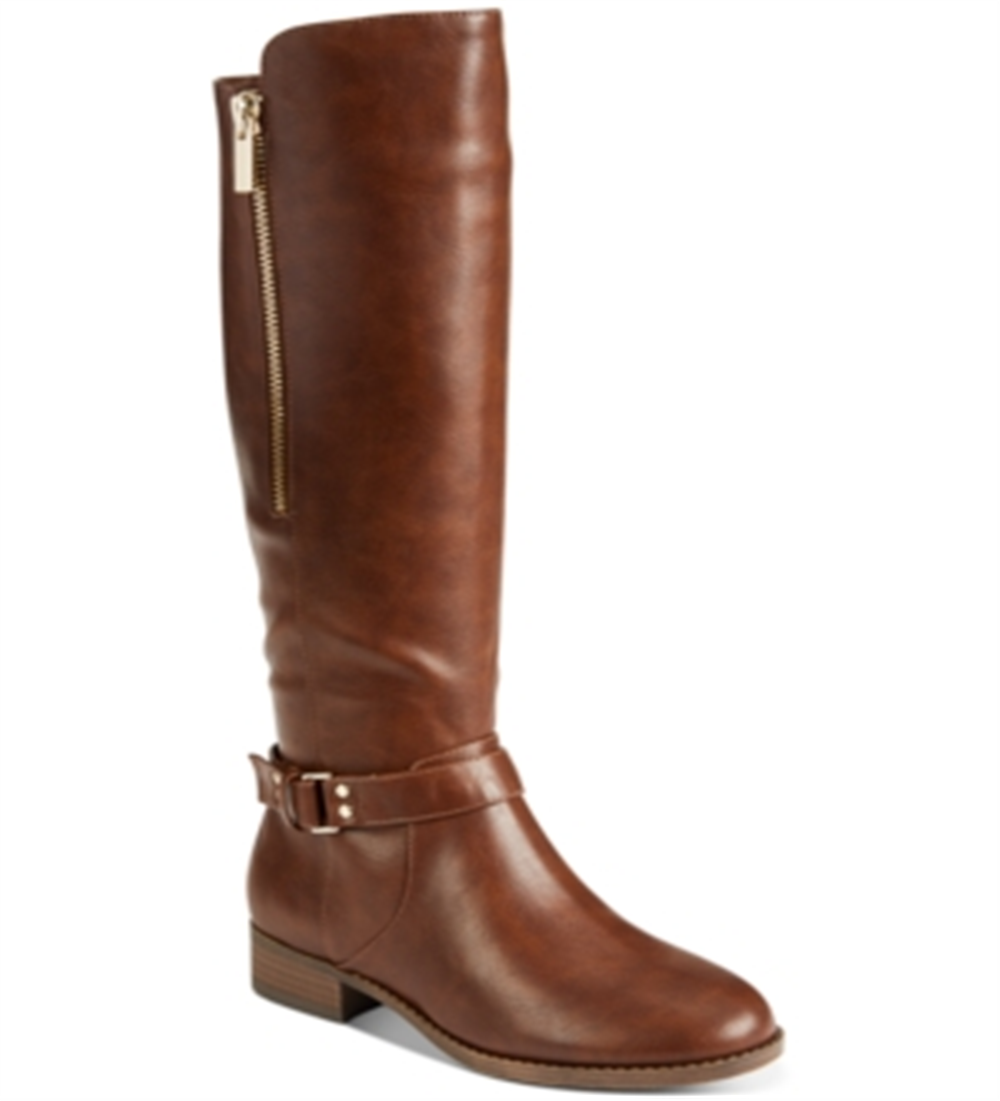 Material Girl Womens Winnnie Faux Leather Tall Riding Boots Brown Size 11 M