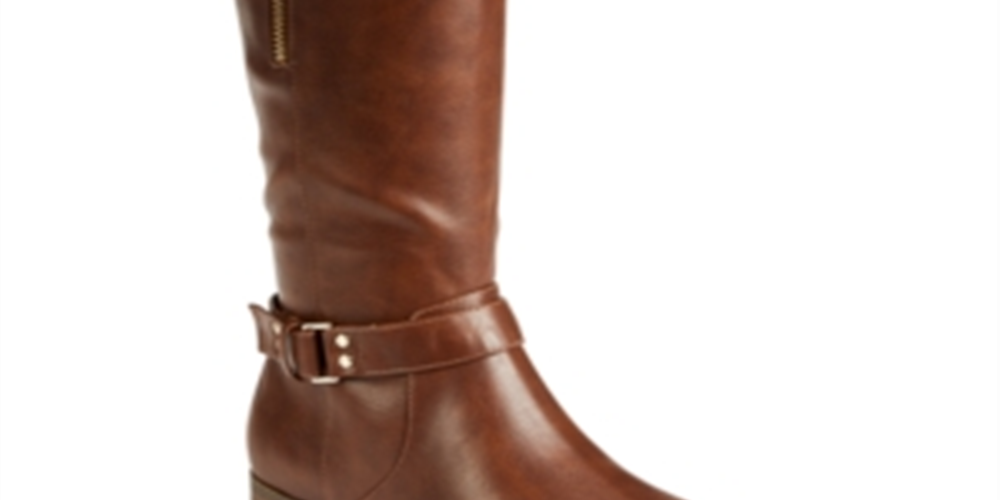 Material Girl Womens Winnnie Faux Leather Tall Riding Boots Brown Size 11 M