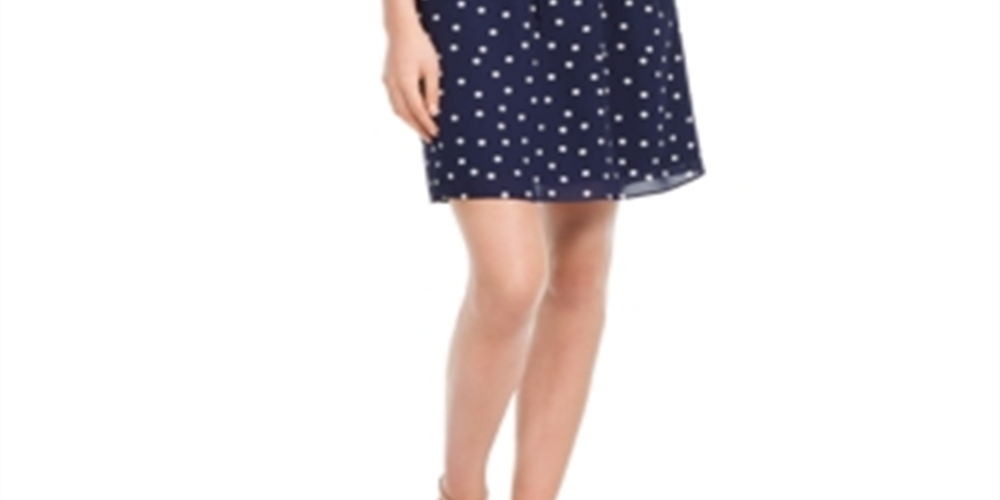 Maison Jules Women's Flutter Sleeve Sheath Dress Blue Size Large