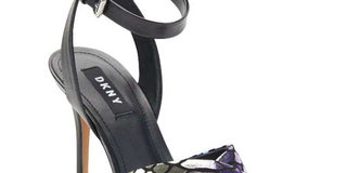 DKNY Womens Ivy Leather Open Toe Special Occasion Ankle Strap Sandals Gray Size 9.5