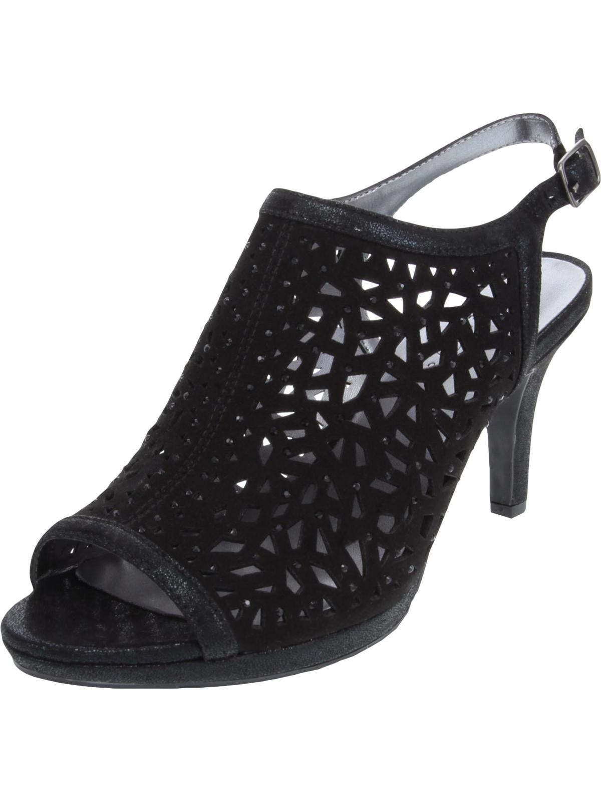 Karen Scott Women's Blairr Microsuede Embellished Evening Heels Black Size 7.5 M