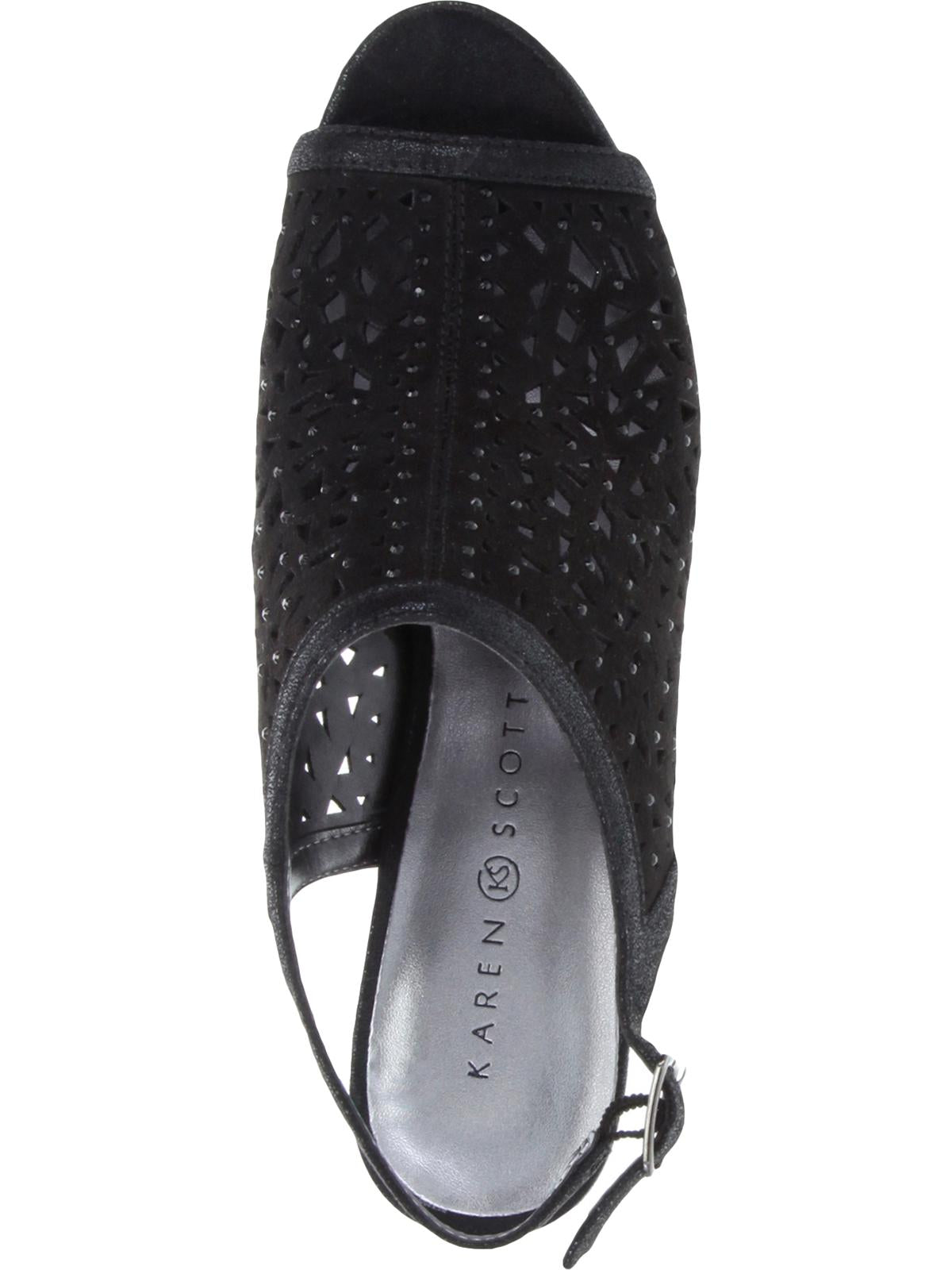 Karen Scott Women's Blairr Microsuede Embellished Evening Heels Black Size 7.5 M