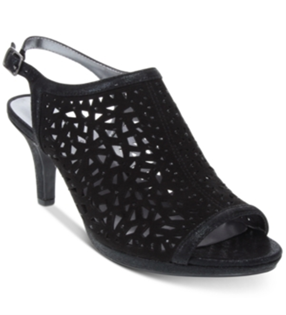 Karen Scott Women's Blairr Microsuede Embellished Evening Heels Black Size 7.5 M