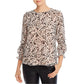 Calvin Klein Women's Floral Print Crewneck Blouse Pink Size XS
