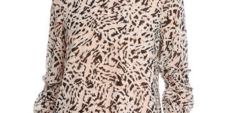 Calvin Klein Women's Floral Print Crewneck Blouse Pink Size XS