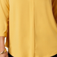 Charter Club Women's Pleat Neck 3/4 Sleeve Top Yellow Size -Petite XL