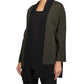 Eileen Fisher Colorblock Wool Cardigan Green Size Medium