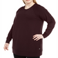 Ideology Women's Plus Size Crewneck Tunic Top Dark Eggplant XX-Large