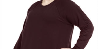 Ideology Women's Plus Size Crewneck Tunic Top Dark Eggplant XX-Large