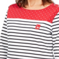Karen Scott Women's Striped Polka Dot Top Red Size -Petite XL