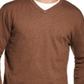 Weatherproof Vintage Men's Ribbed Trim Cashmere Sweater Brown Size Medium